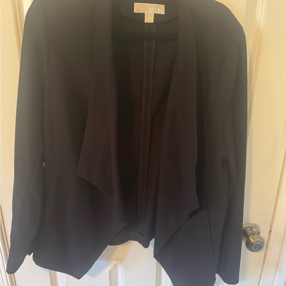 Michael Kors Black Open Cardigan with Beige Label